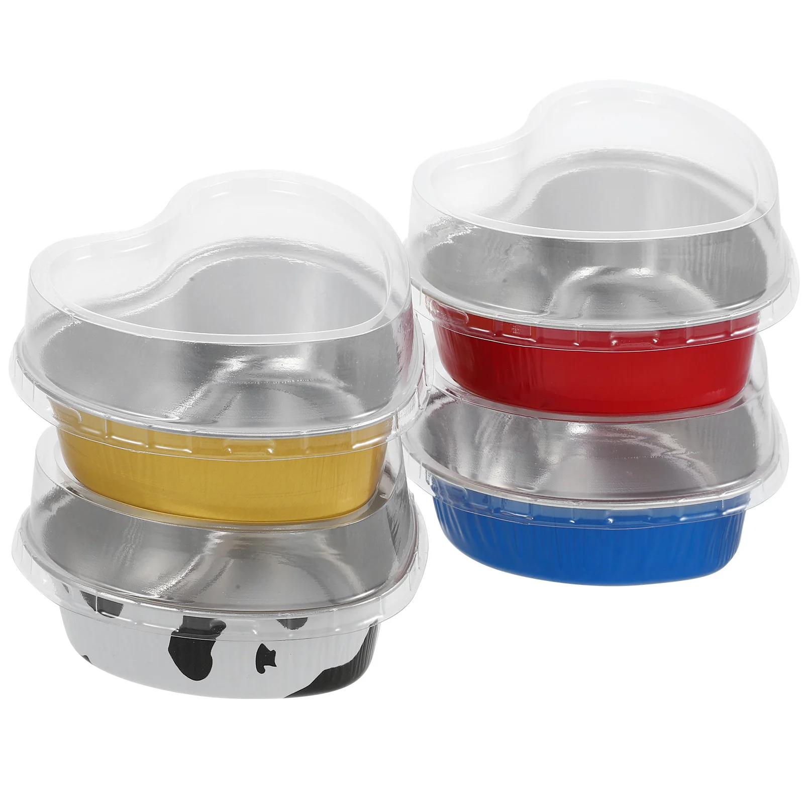 

20Sets Aluminum Foil Heart Shape Cake Pans Small Baking Cups Lidded Mini Ramekins for Home Hotel Bakery Use Heart Shaped Pan