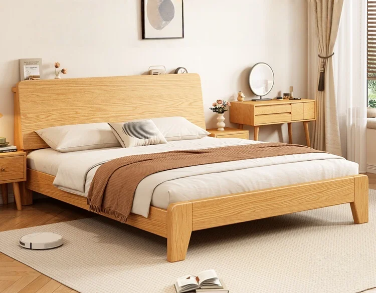 #Modern Eco-Friendly Durable Attractive Minimalist Luxury Vintage Solid Oak Bed | Queen/King