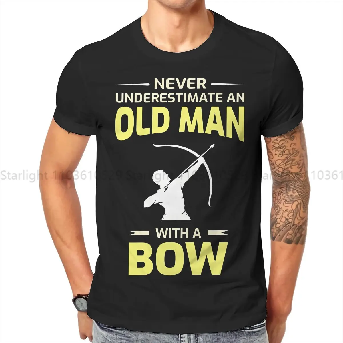 Archery Men's TShirt Sayings Bow Arrow Old Man Fashion T Shirt Graphic Streetwear Hipster