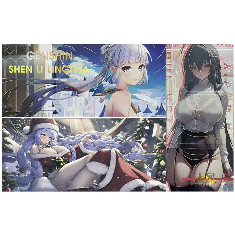 

Аниме «История богини», тройные карты, Камисато Аяка Иjn Taiho Raiden Mei, коллекционные карты, подарки на Рождество и день рождения, детские игрушки