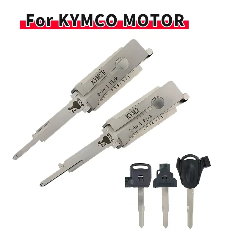 Lishi 2-in-1 Motorbike Lock Pick Tool for KYMCO KYM2 KYM2R Decoder Key Copy Kit Locksmiths Equipment
