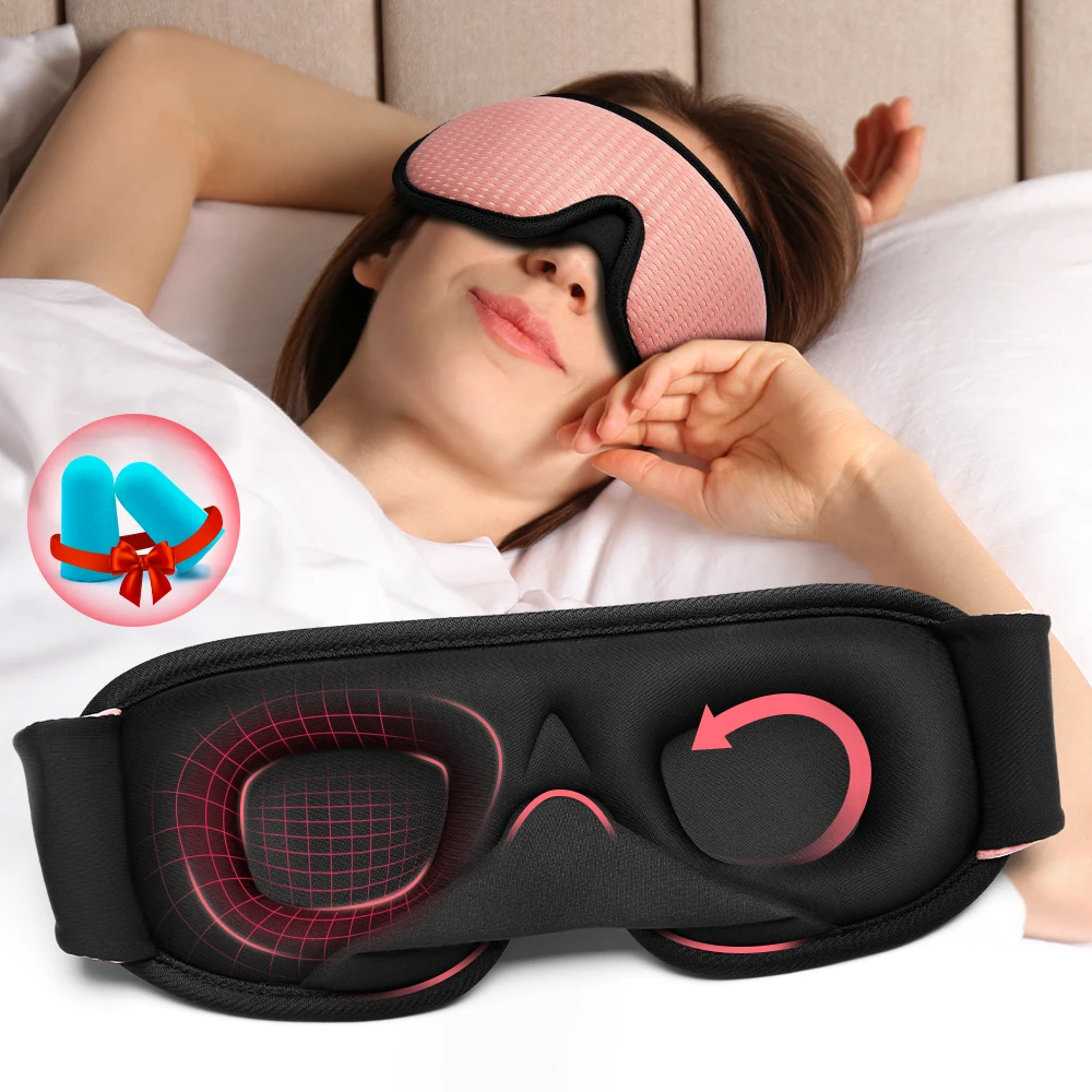 

3D Sleeping Mask Eyemask Blindfold Blackout Breathable Light Soft Padded Eyepatch Night Sleep Mask Travel Sleeping Aid Eyeshade