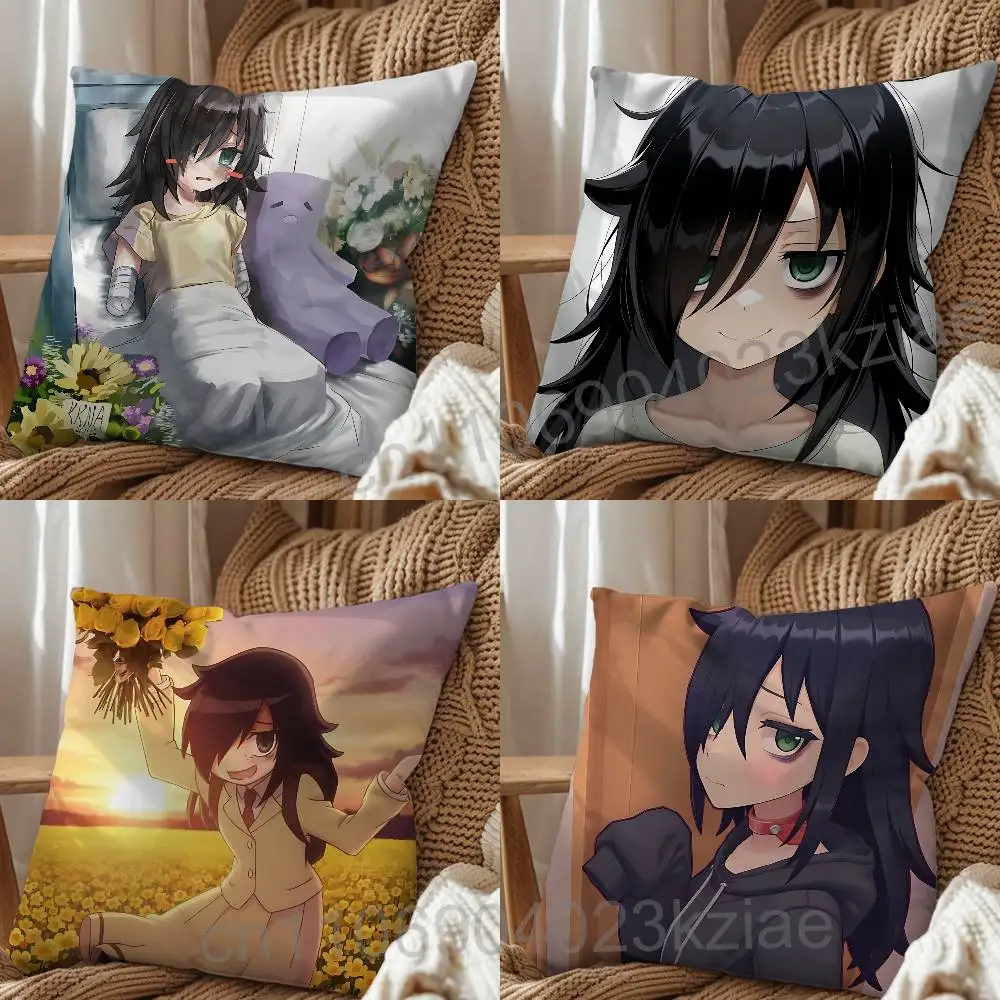 

cute mojyo Watamote Tomoko Kuroki Pillow Case Pillow Case Living Room Sofa Cushion Cover Suitable For Home Bedroom Decoration
