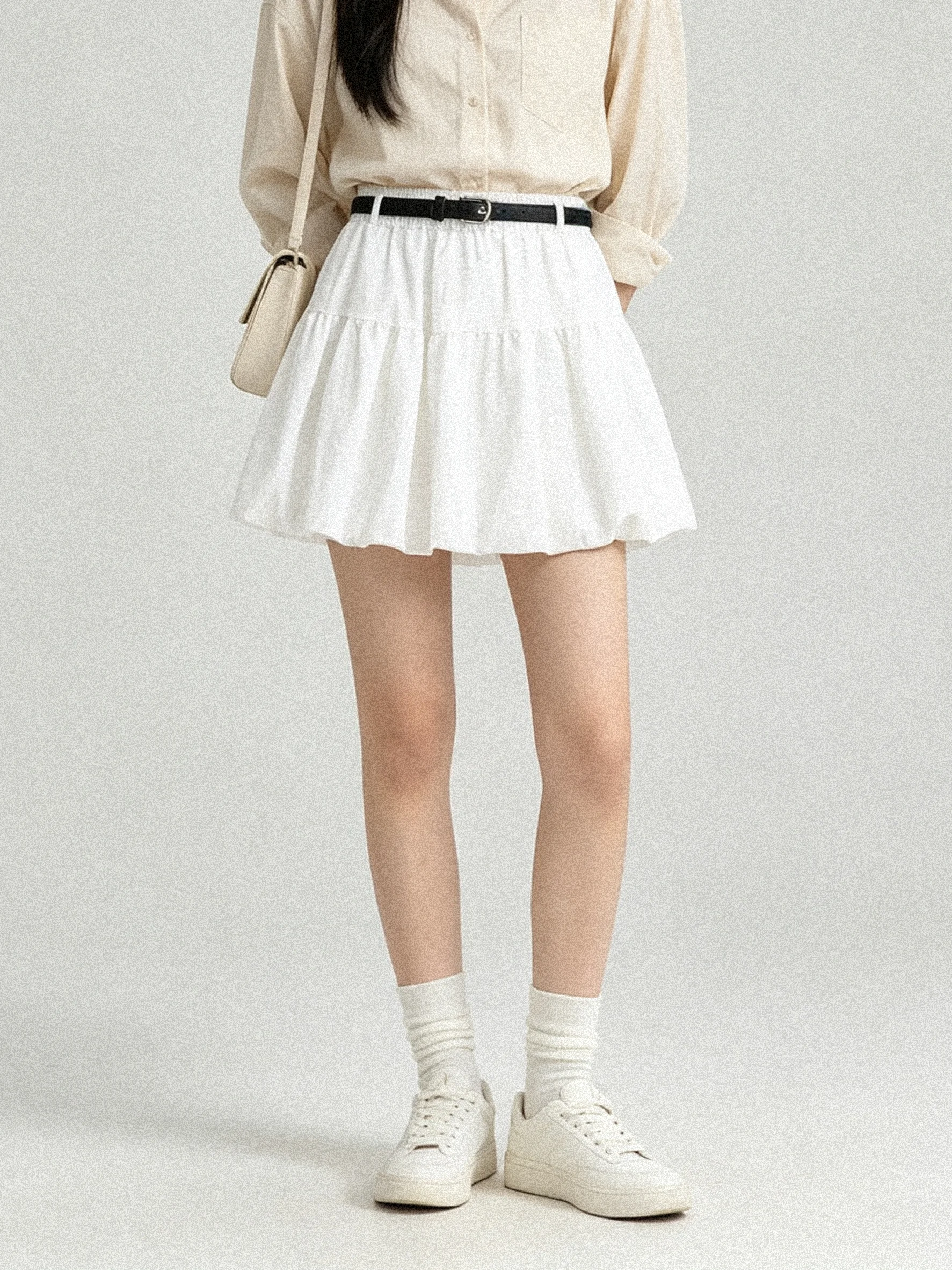Summer Beautiful Korean High Waist A-Line Bloom Half Skirt Women Elegant Simple Slimming Short Skirt Prevent Exposure