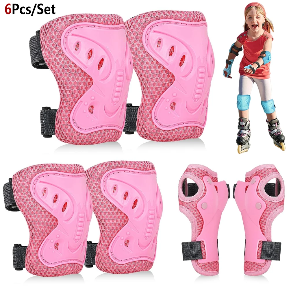 6 Teile/satz Kinder 3-10 Jahre Knie Ellenbogen Pads Schutz Getriebe für Rollschuhe Radfahren Fahrrad Skateboard Inline Roller reiten Sport