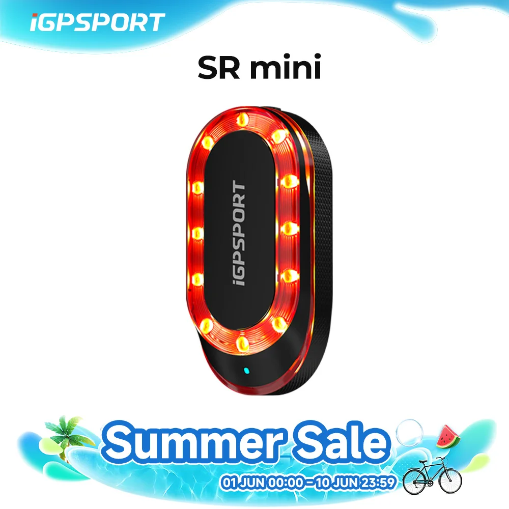 IGPSPORT SRmini Radar feu arrière intelligent feu arrière de vélo avertissement de frein IPX7 étanche feu arrière de cyclisme 7 Modes d'éclairage feu arrière