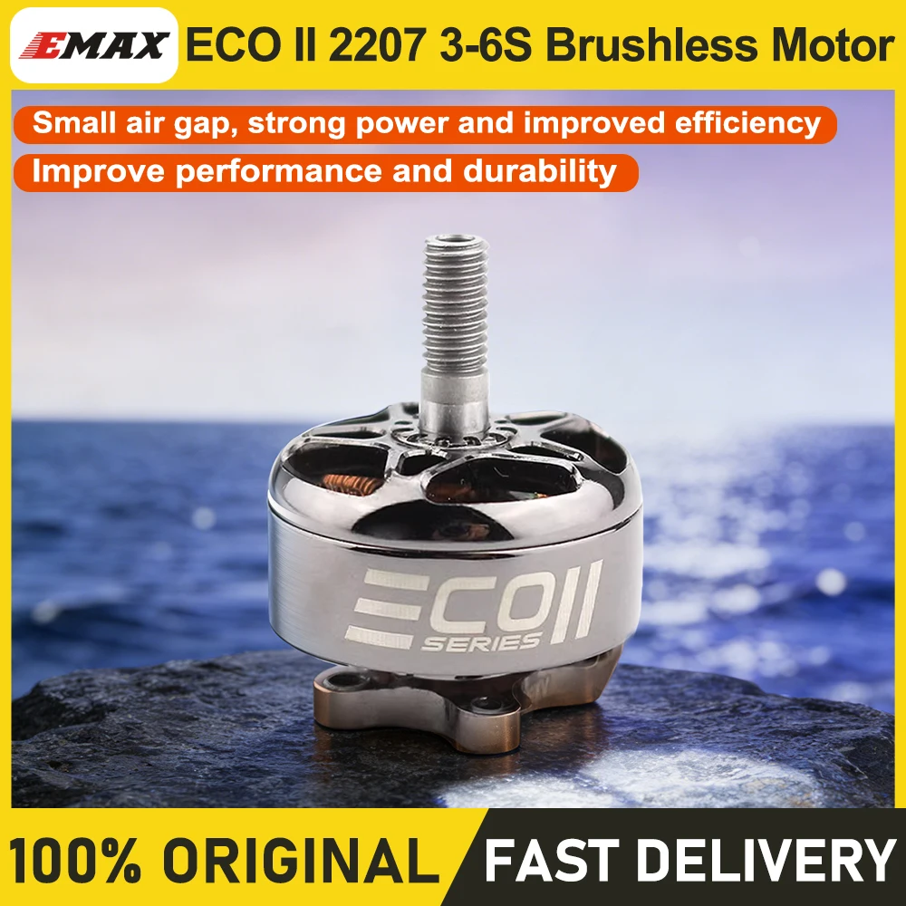 EMAX ECO II Series 2207 Brushless Motor 1700 1900 2400KV 3-6S Lipo 4mm Shaft For 5 Inch RC FPV Racing Freestyle Drone Quadcopter