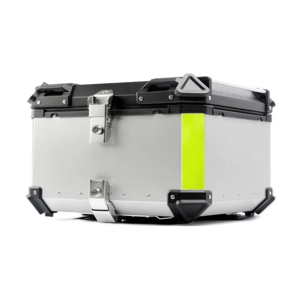 Boîte supérieure de moto universelle en aluminium 55l, coffre de moto, boîte de casque, boîte arrière de moto étanche, étuis de rangement de bagages