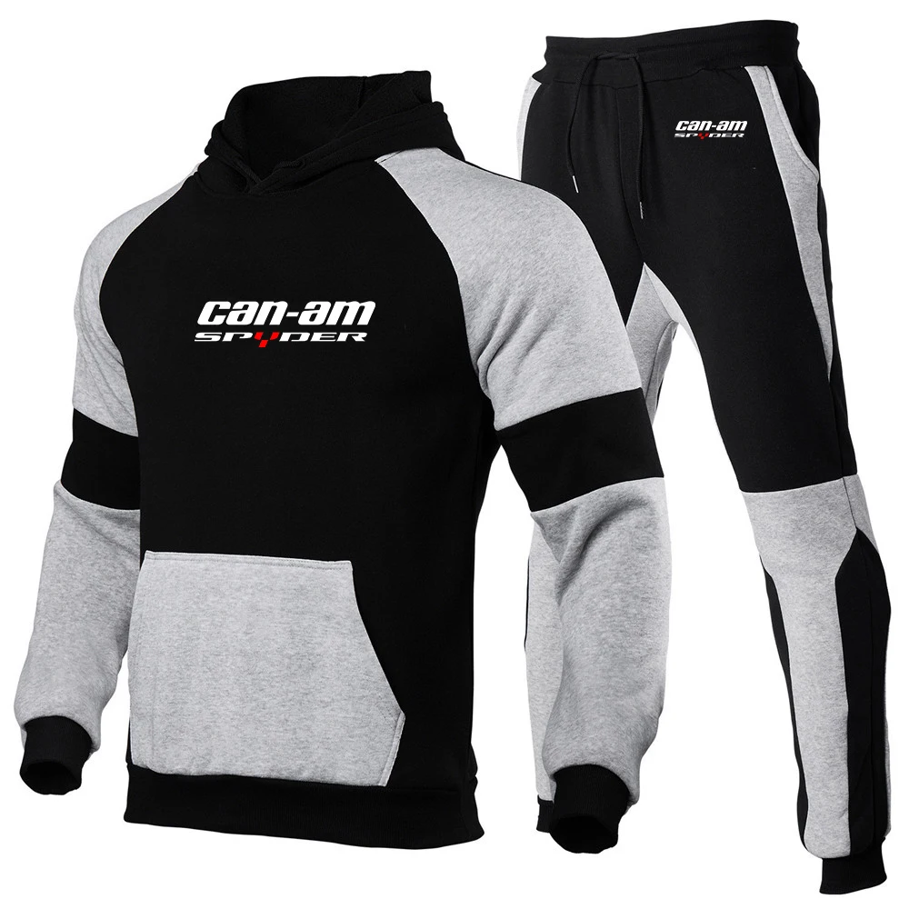 

Can Am Spyder Motorcycles Men's New Splicing Tracksuit Leisure Print Hoodies Pants Sportswer Sweatshirt Jogging Two Pieces Suit