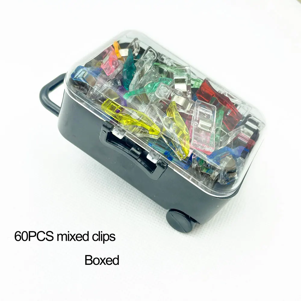 60pcs Mixed Plastic Quilter Holding Clamps Sewing Craft Multifunctional Office Clips Organizer