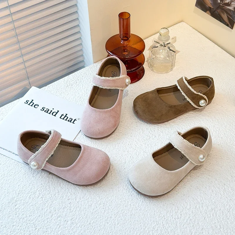 

Spring Autumn New Children Fashion Leather Shoes Elegant Chic Princess Shoes for Girls 2025 New Kids Causal Ballet Flat Shoe