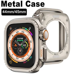 Metal Bumper Case for Apple Watch 45mm 44mm Change To Ultra 2 49mm Protector Case Frame Cover for IWatch Series 9 8 7 6 5 4 SE