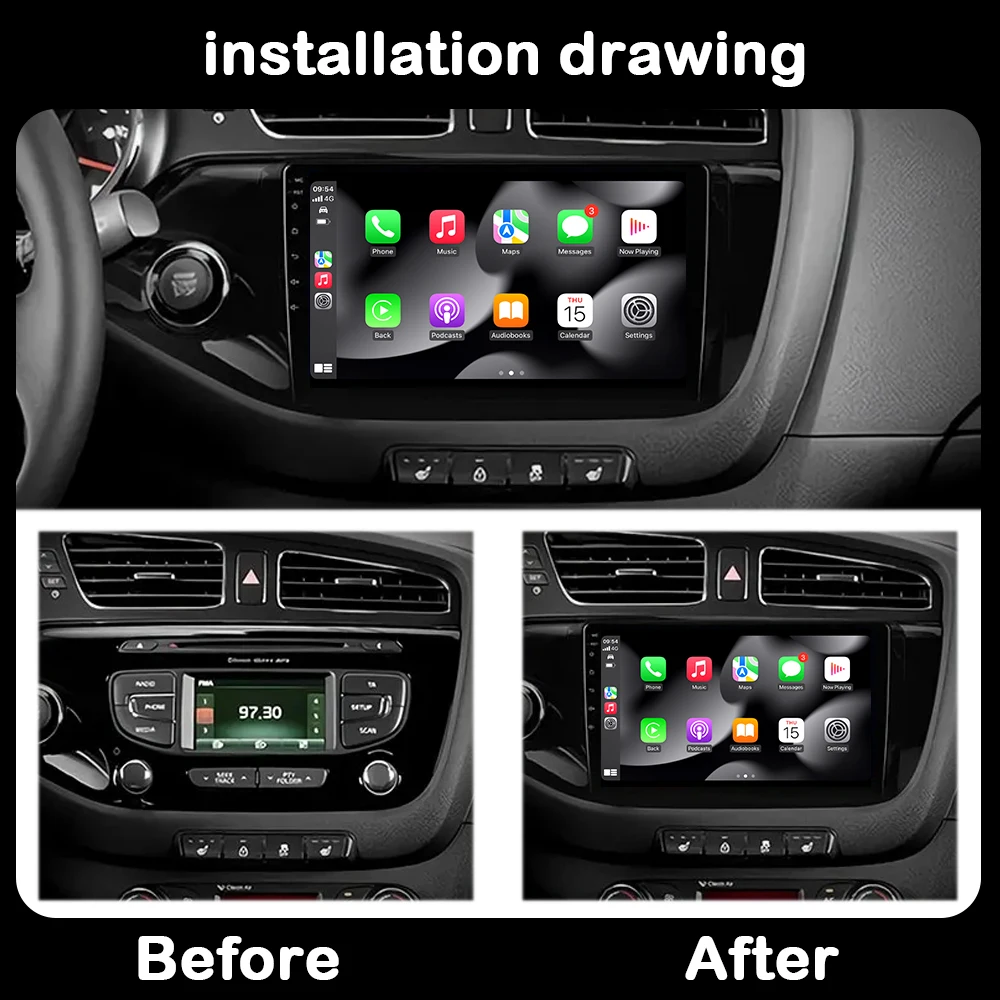 Android 14 Car Radio Stereo Multimidia Player For Kia CEED 2 JD 2012 - 2018 GPS Carplay Auto Stereo Bluetooth Touch QLED Screen