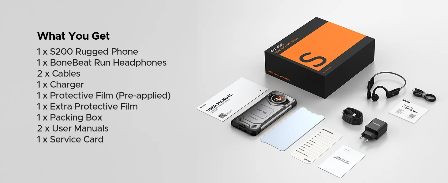 Global Version DOOGEE S200 VIP 5G Rugged Phone 6.72" 120Hz Display 12GB 256GB 100MP AI Main Camera 10100mAh Battery Smartphone