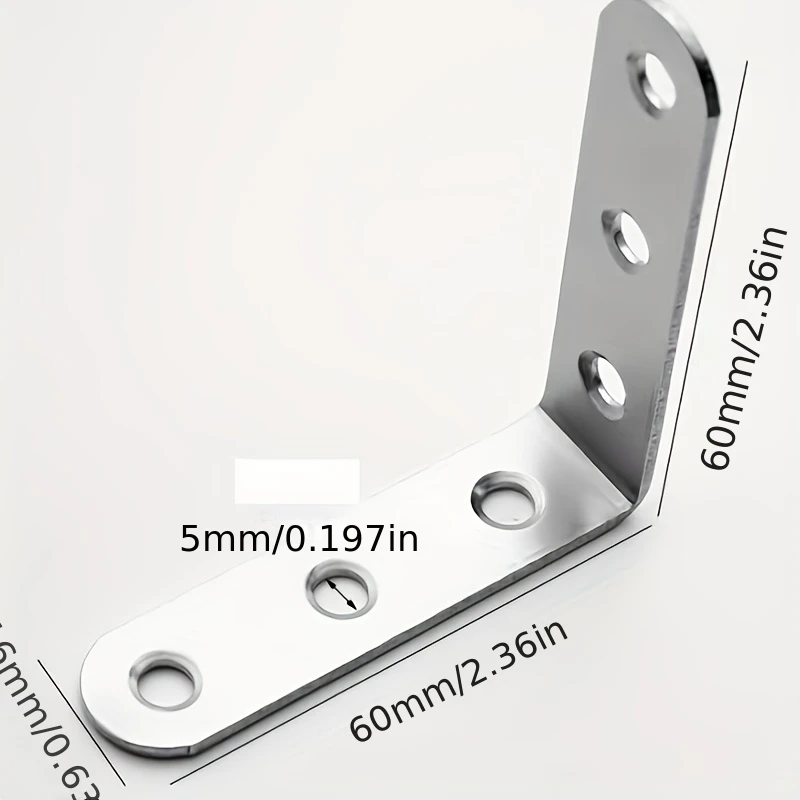 

20 Heavy Duty L-Shaped Metal Corner Brackets Set - 90-degree Angle Connectors with 4-way Sturdy Legs and Center Easy To Assemble