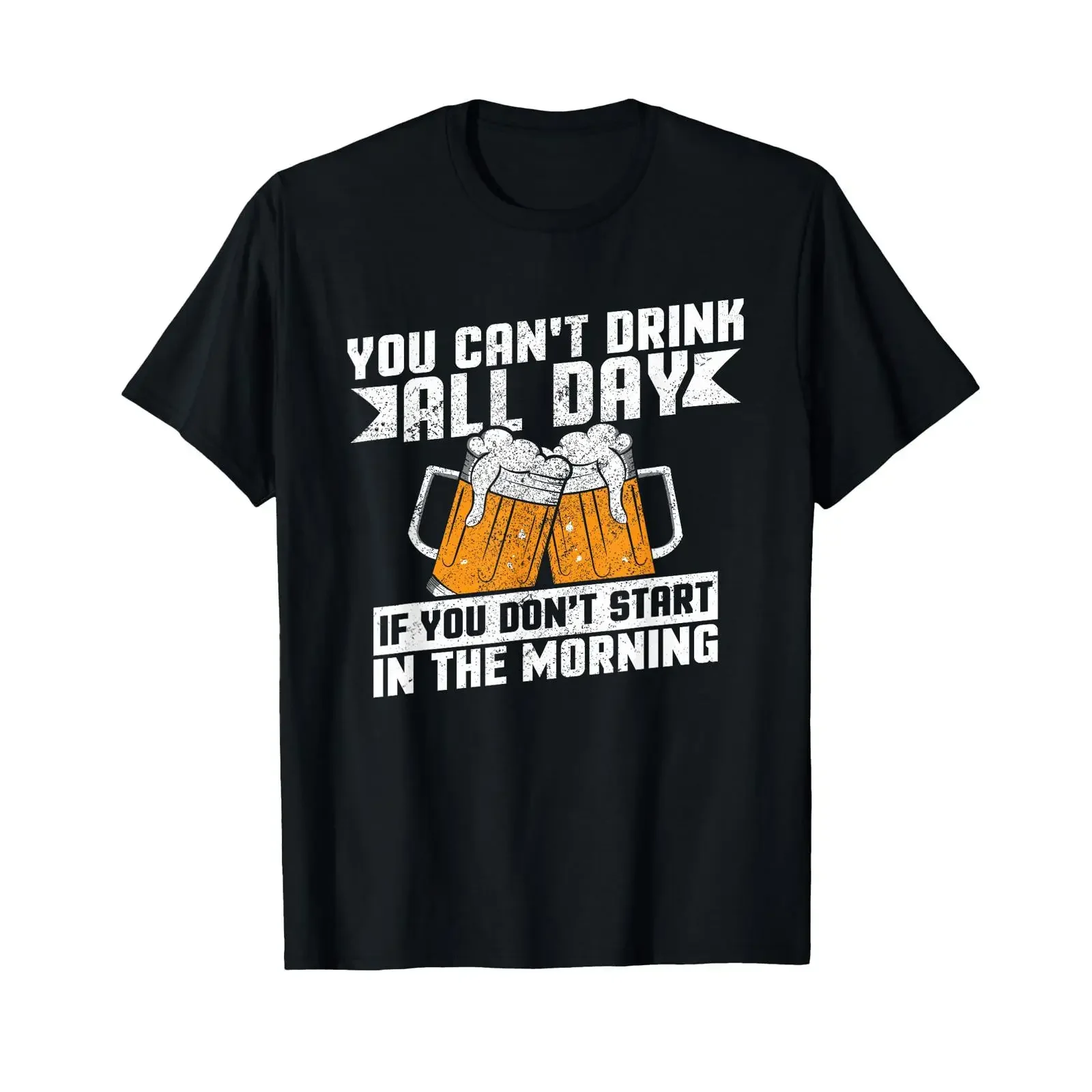 Can't Drink All Day If You Don't Start In The Morning T Shirt vintage Washed Soft streetwear Versatile fashion