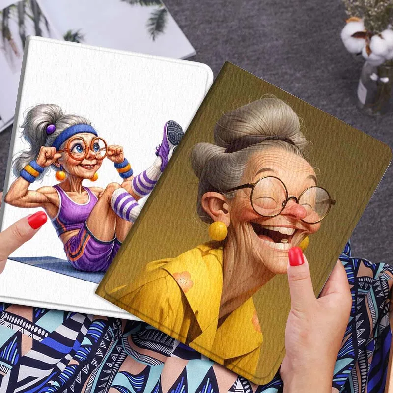 

Cartoon Cute Grandmother For Xiaomi Redmi Mi Poco Pad 2 5 6s 7 7s Ultra Pro Max 14 12.4 12.1 inch Soft Tablet Case Gift