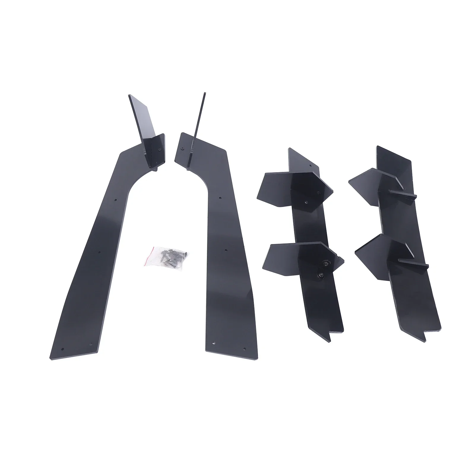 

For Ford For Mustang 2015-2021 Glossy Black Rear Diffuser & Rear Side Splitters Set, Lightweight and Quality ABS Material