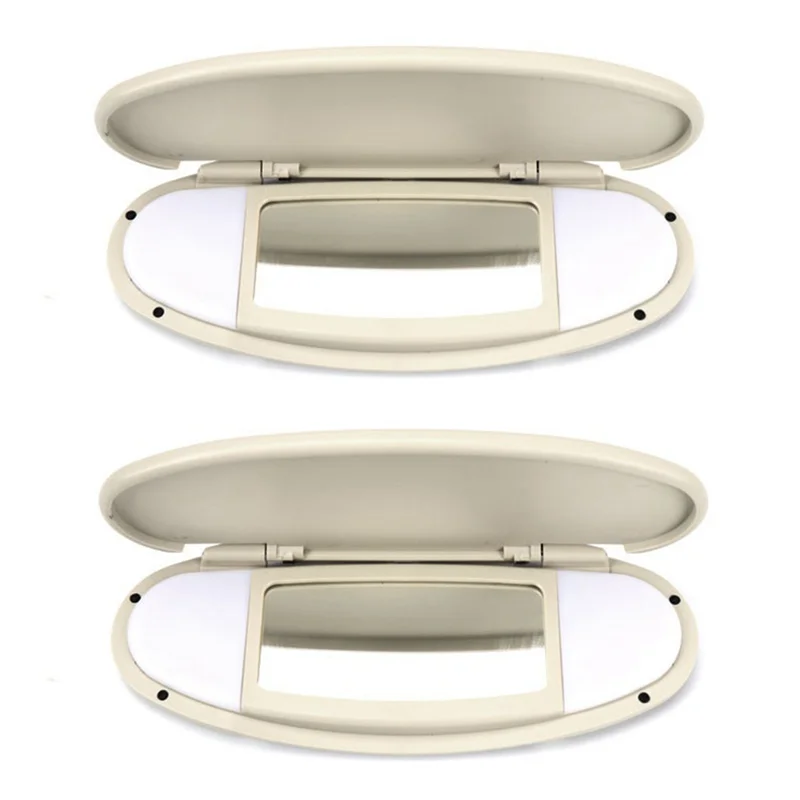 Car Sun Visor Mirror Cover Makeup Mirror Cover 51167361833 for BMW MINI Cooper R55 R56 R60 2007-2014 F55 F56 F60,Beige