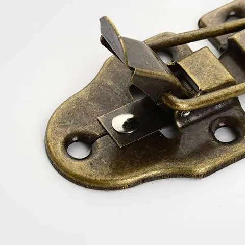 4pc Luggage Guitar Vintage Jewelry Wood Box Hasps Drawer Latches Decorative Suitcases Hasp Latch Buckle Clasp Furniture Hardware