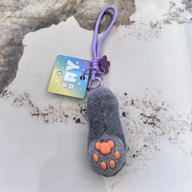 القط باو لينة محشوة ألعاب من القطيفة لطيف هريرة الكفوف بلوشيز المفاتيح على ظهره سحر معلقة المعلقات هدايا للفتيات عيد ميلاد