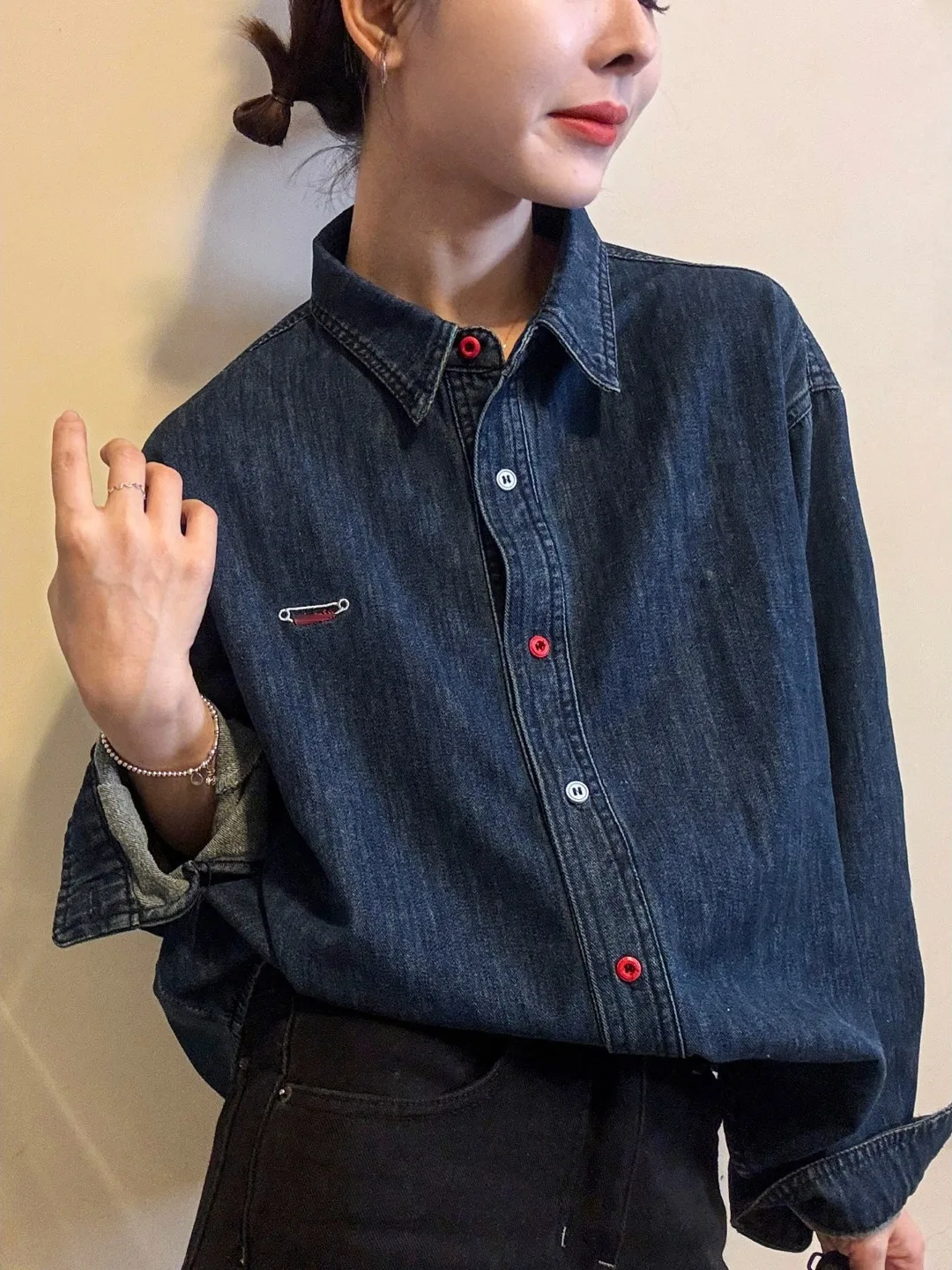 

Гонконгская рабочая одежда в стиле ретро, джинсовая женская повседневная облегающая универсальная верхняя одежда с базовым слоем, весенне-осеннее новое поступление