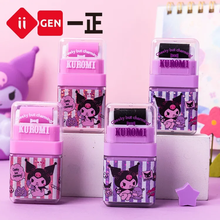 Imagem -03 - Sanrio Borracha Erasers Material Escolar Olá Kitty Kuromi Pachacco Cinnamoroll Papelaria Escritório Atacado 20 Pcs