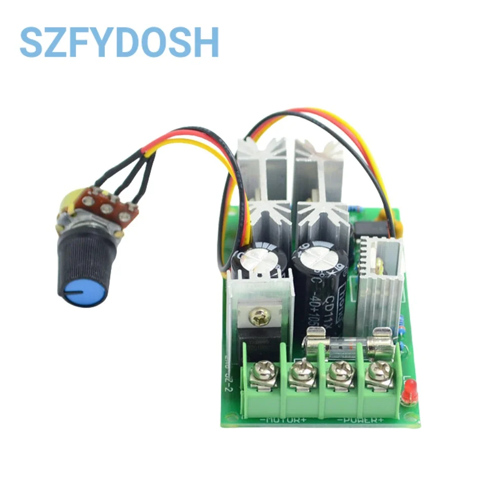 DC10-60V DC Motor Speed Regulator 12V 24V 36V 48V High Power Drive Module PWM Motor Speed Controller 20A Current Regulator