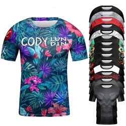 Kid Jiu Jitsu T-shirt MMA Boxing Rashguard For Children Bjj Gi Kickboxing Jerseys Gym Short Sleeve T-shirts Sport Fight Boxe Tee