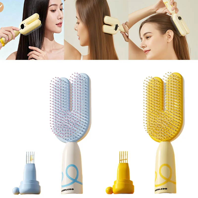 

Cute U-shaped Design Airbags Combs Anti-static Fluffy Hair Brush Special for Girl Non Knotting Hair Care Massage Styling Combs
