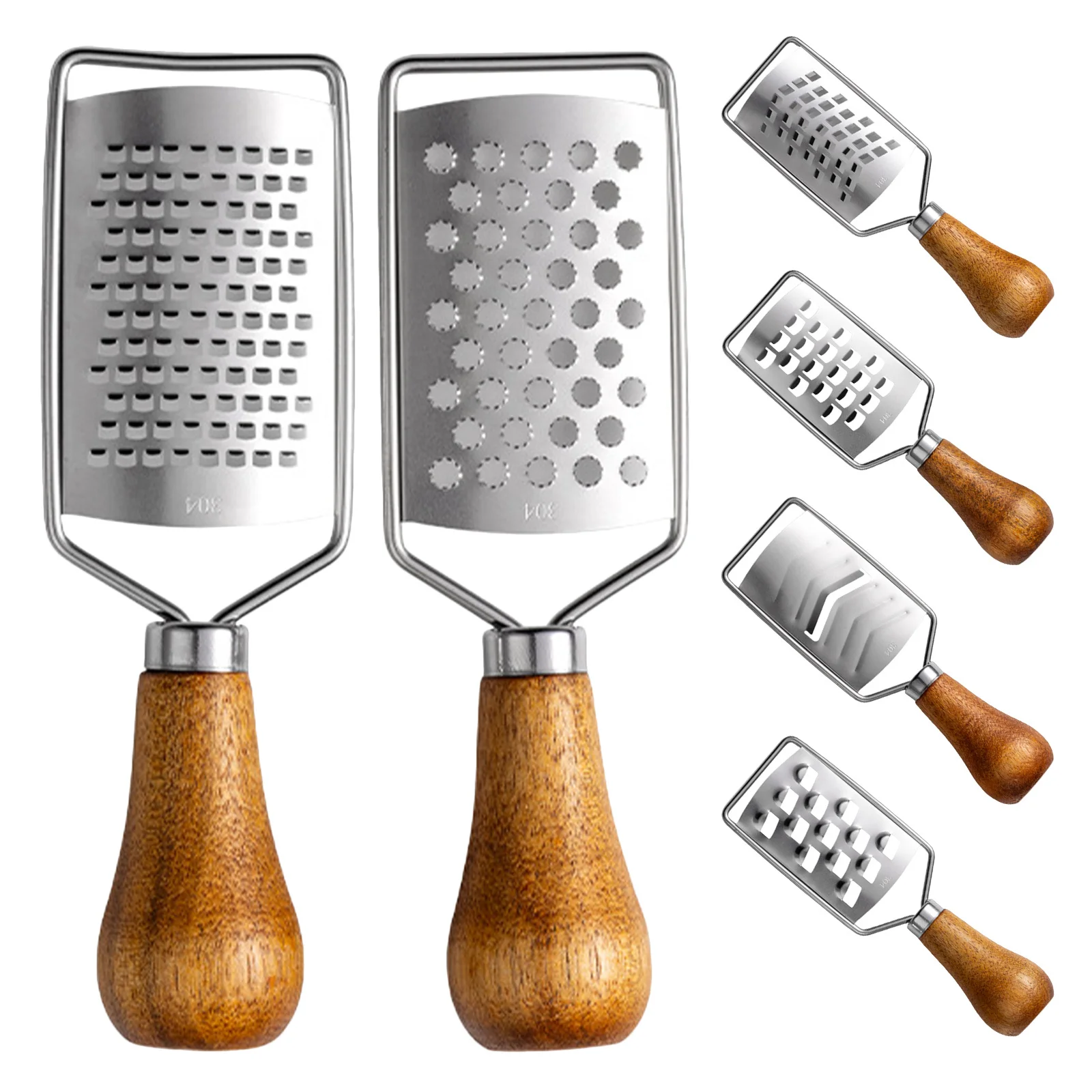 

6pcs Mini Cheese Grater Stainless Steel Handheld Zester For Garlic Ginger Chocolate Vegetables Fruits Portable Kitchen Food