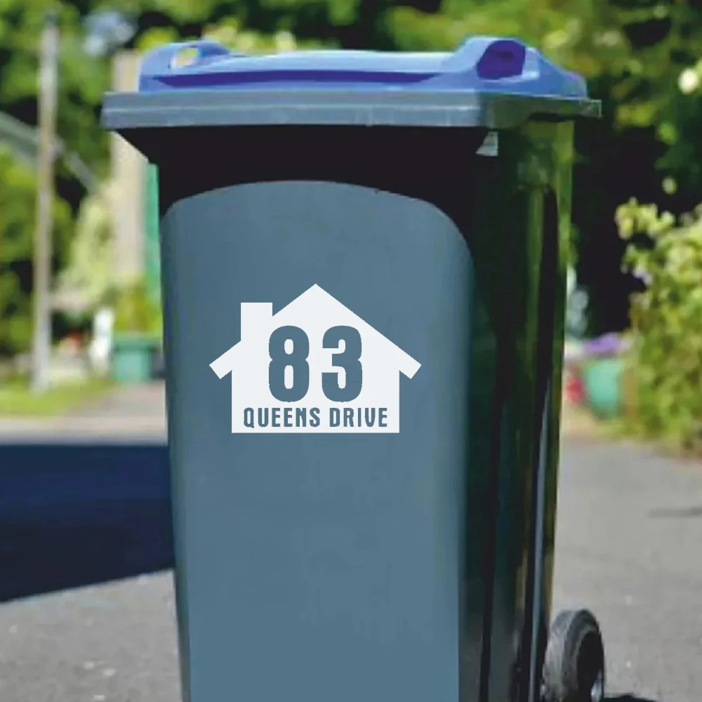 

3Pcs Garbage Bin Sticker Custom House Number Vinyl Sticker for Container Trash Can DIY Street Name Waterproof Removable