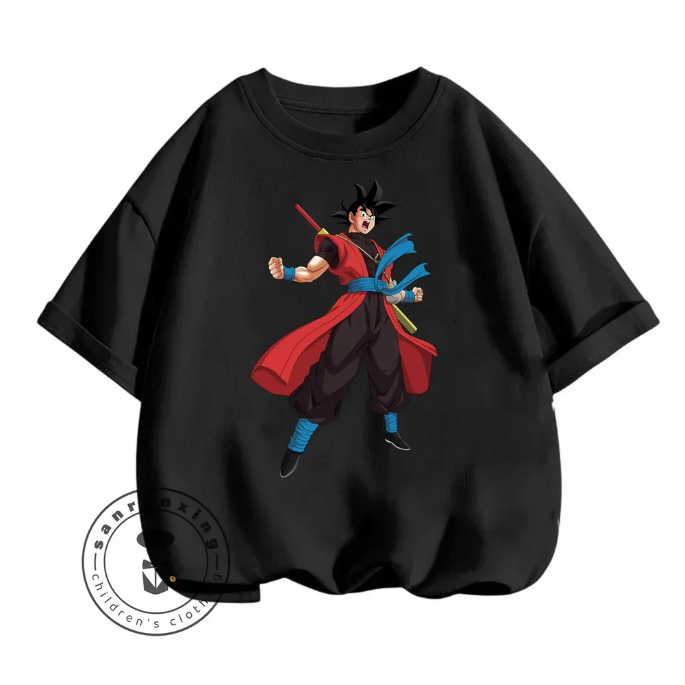 

Summer Children Are Offered a Stylish Dragon Ball Animated Cartoon Character Print Design with O-neck Comfortable Short Sleeves