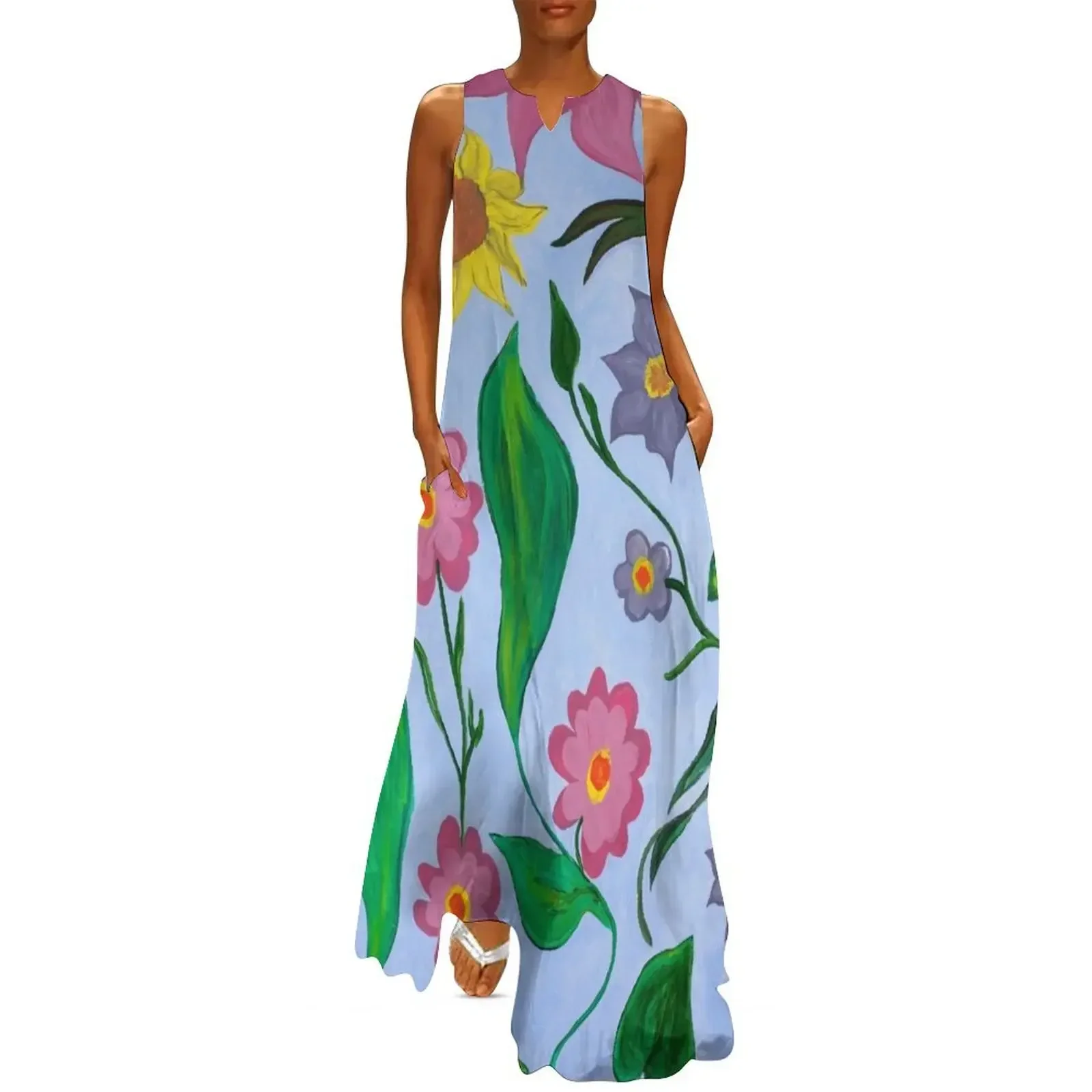 

Floating Garden Long Dress bandage dress Elegant gown beach dress