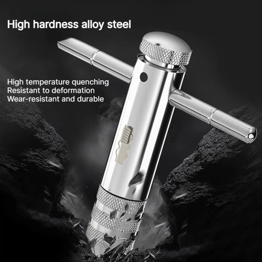 M3-M12 Adjustable Ratchet Tap Wrench Extended Forward Reverse Twister Thread Tapping Tool Tap Die Set T-Handle Hand Tools view 2