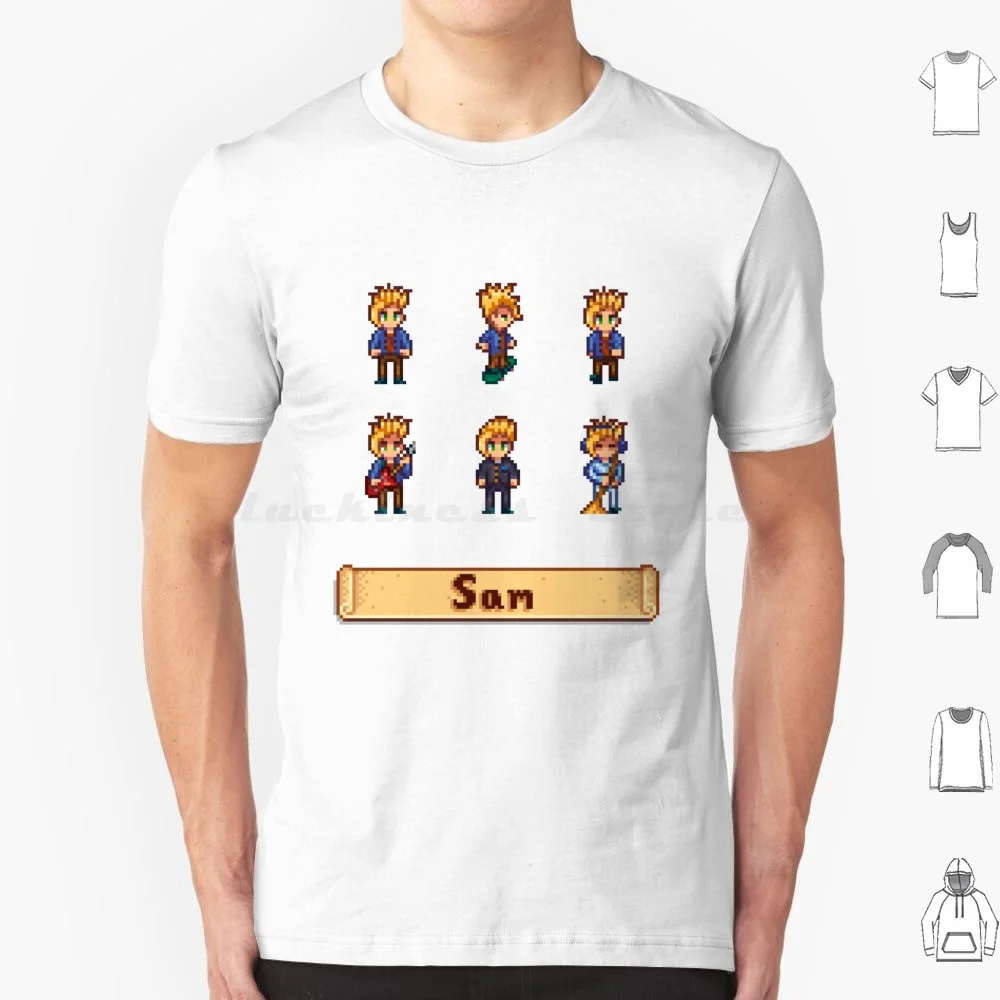 Stardew Valley Sprites-Sam T Shirt Cotton Men Women DIY Print Stardew Valley Stardew Valley Videogame Game Pc Switch Gaming
