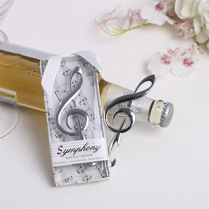 100pcs Music Note Bottle Opener Symphony Chrome Beer Opener Wedding Shower Favors Bottle Opener Party Christmas Gift