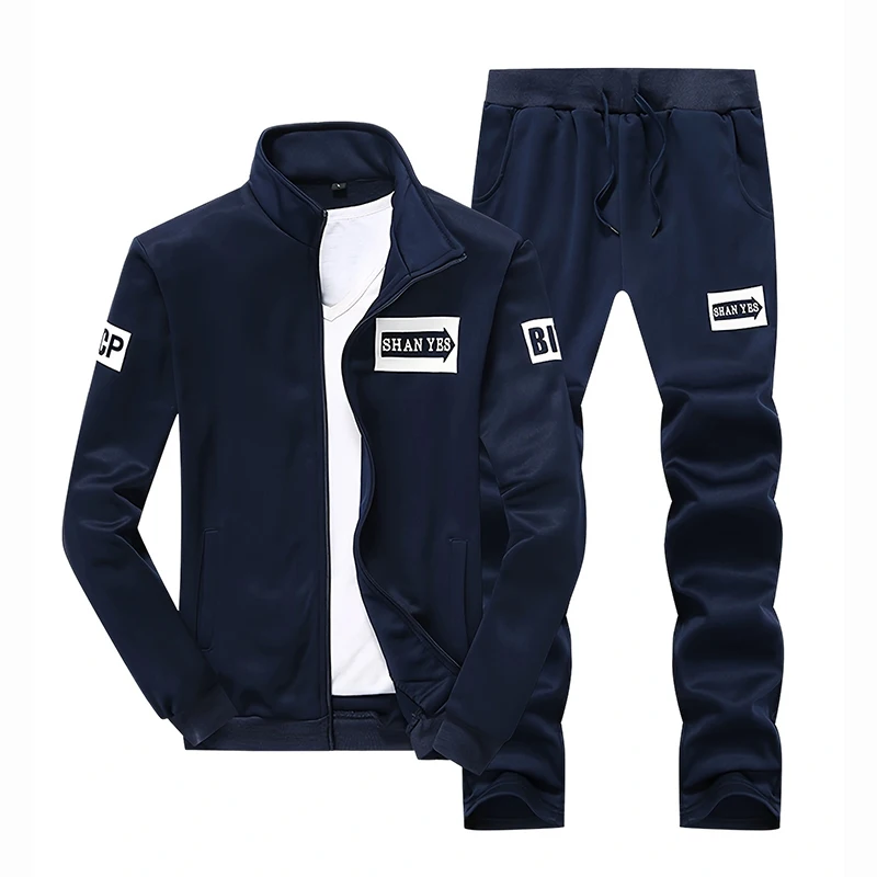 

Autumn sportswear set; Men's fashion stand-up collar cardigan jacket; Men's sports pants; Men's fashion running fitness leisure