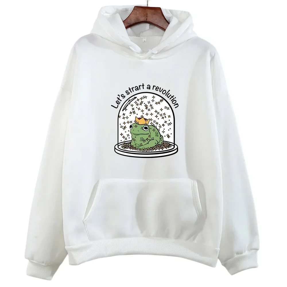 Young Royals Graphic Hoodies Cute Frog Print Clothes Women Autumn Fleece Sweatshirt Unisex Casual Hoody Comfortable Pullovers