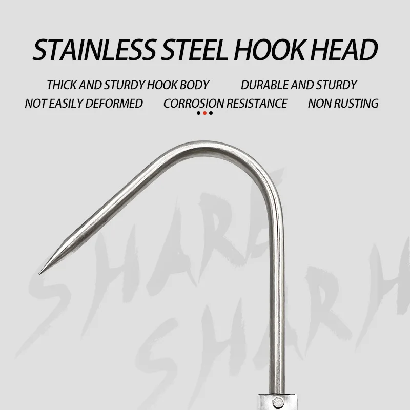 Fishing Tools 60cm Telescopic Gaff Stainless Steel Sea Spear Hook Ice Gaff Fishing Hook Tackle