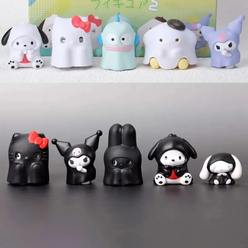 アニメフィギュアシナモロールクロミゴーストスタイルブラインドボックスミニアクションフィギュアかわいいデスクトップ装飾モデル女の子フェスティバルギフト