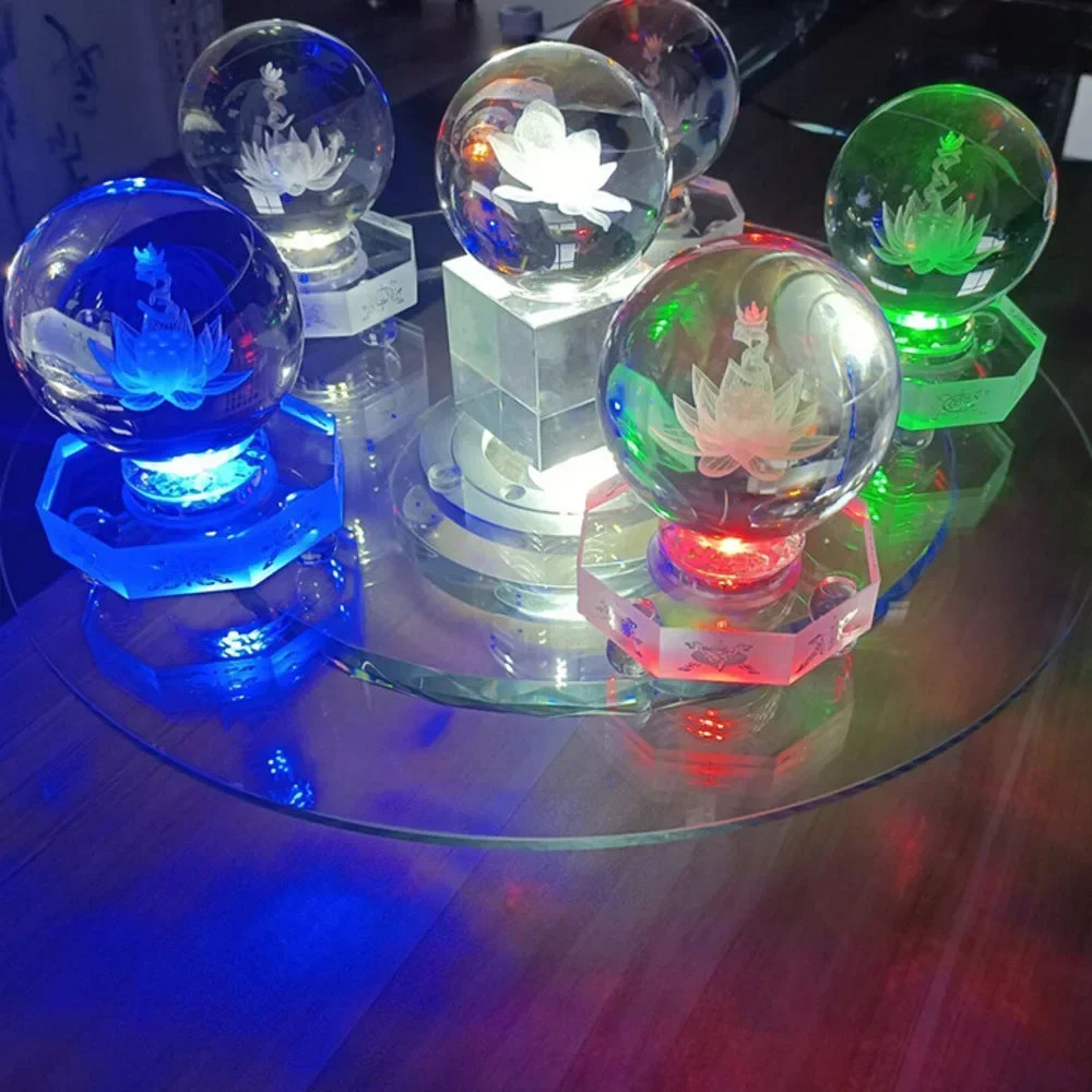 Creative LED crystal luminous lamp base Creative sample wine bottle display Rotary charging plug-in lamp base