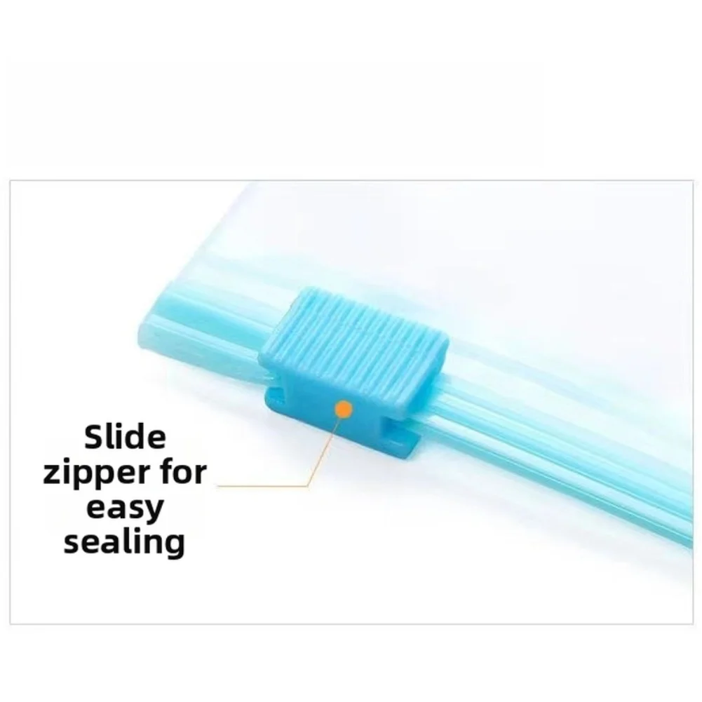 Food Storage Bags with Sliding Seal Reusable Thickened PE Material for Cold Safe Fresh Keeping and Heat Resistance
