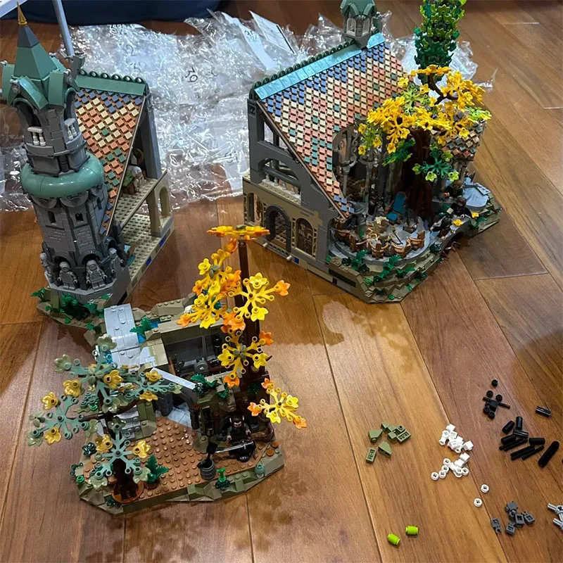6167 قطعة فالي قلعة اللبنات مجموعات MOC الجسيمات الصغيرة شارع سلسلة الطوب نموذج اللعب عرض جمع هدايا العيد #4