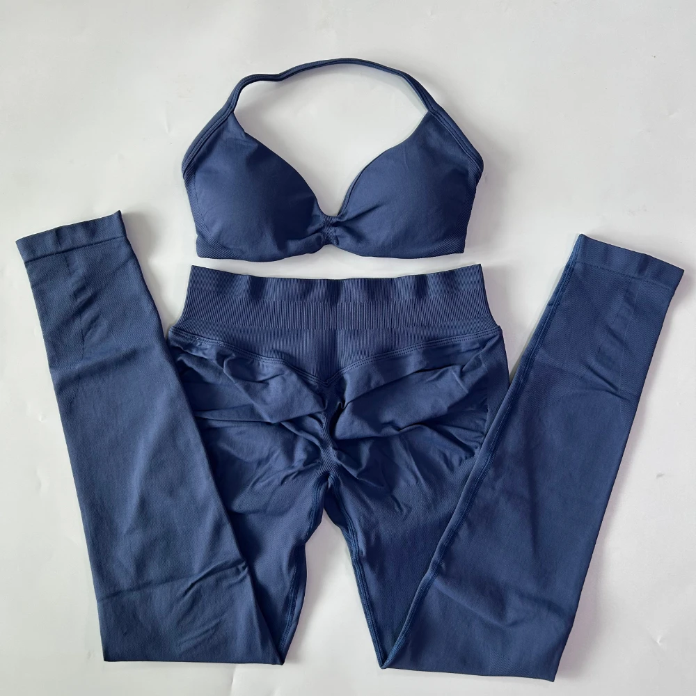 Pericic 2-teiliges Set für Damen, Trägerloses Yoga-BH-Sporttop, Workout-Leggings-Set, Nahtloses Gym-Set, Fitnesskleidung, Activewear – Detail 20
