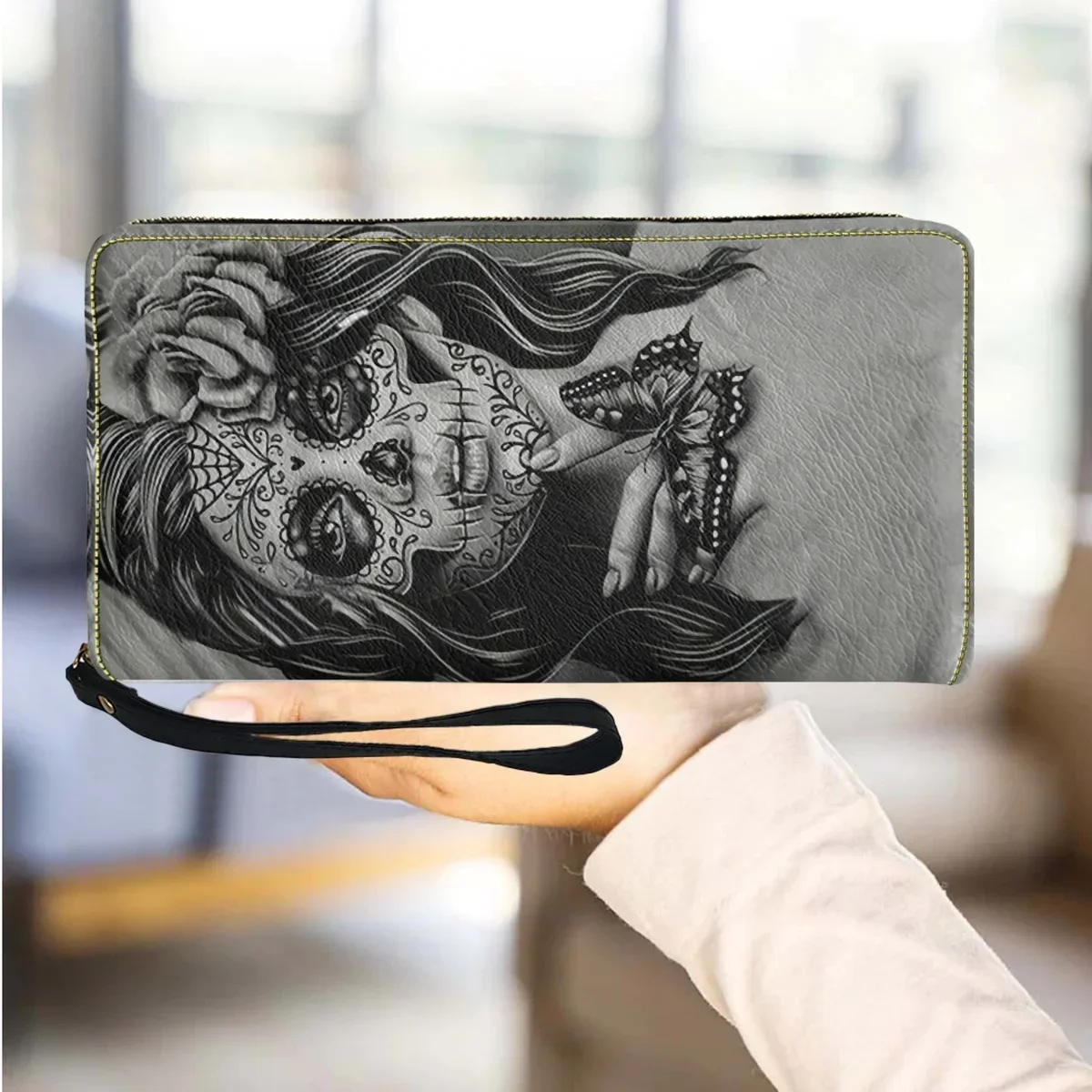 Skull Girls Women Wallet Day Of The Dead Design Luxury Female Leather Purse Multifunction Coin Case Custom carteras para mujer