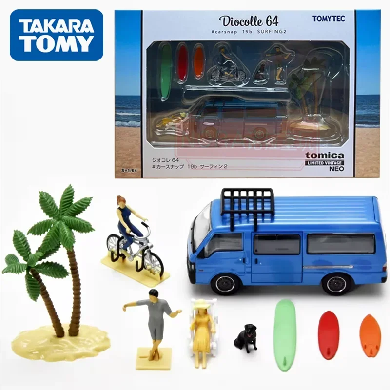 

TAKARA TOMY TOMYTEC Tomica 1/64 TLV Diocolle 64 #Car Snap 19b Surfing 2 MAZDA Bongo Alloy Toy Motor Diecast Metal Model Gift