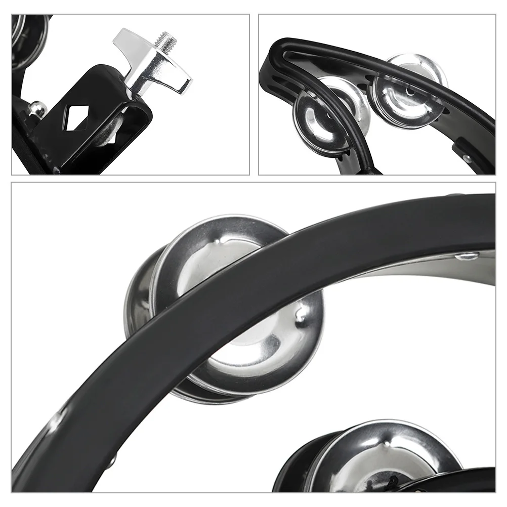 

Music Hand-rotating Bell Party Musical Tambourine Drum Instrument Black Handheld