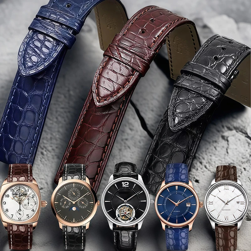 High quality Alligator Crocodile wacth strap 16mm 18mm 19mm 20mm 21mm 22mm skin soft leather watchband men women For any brands