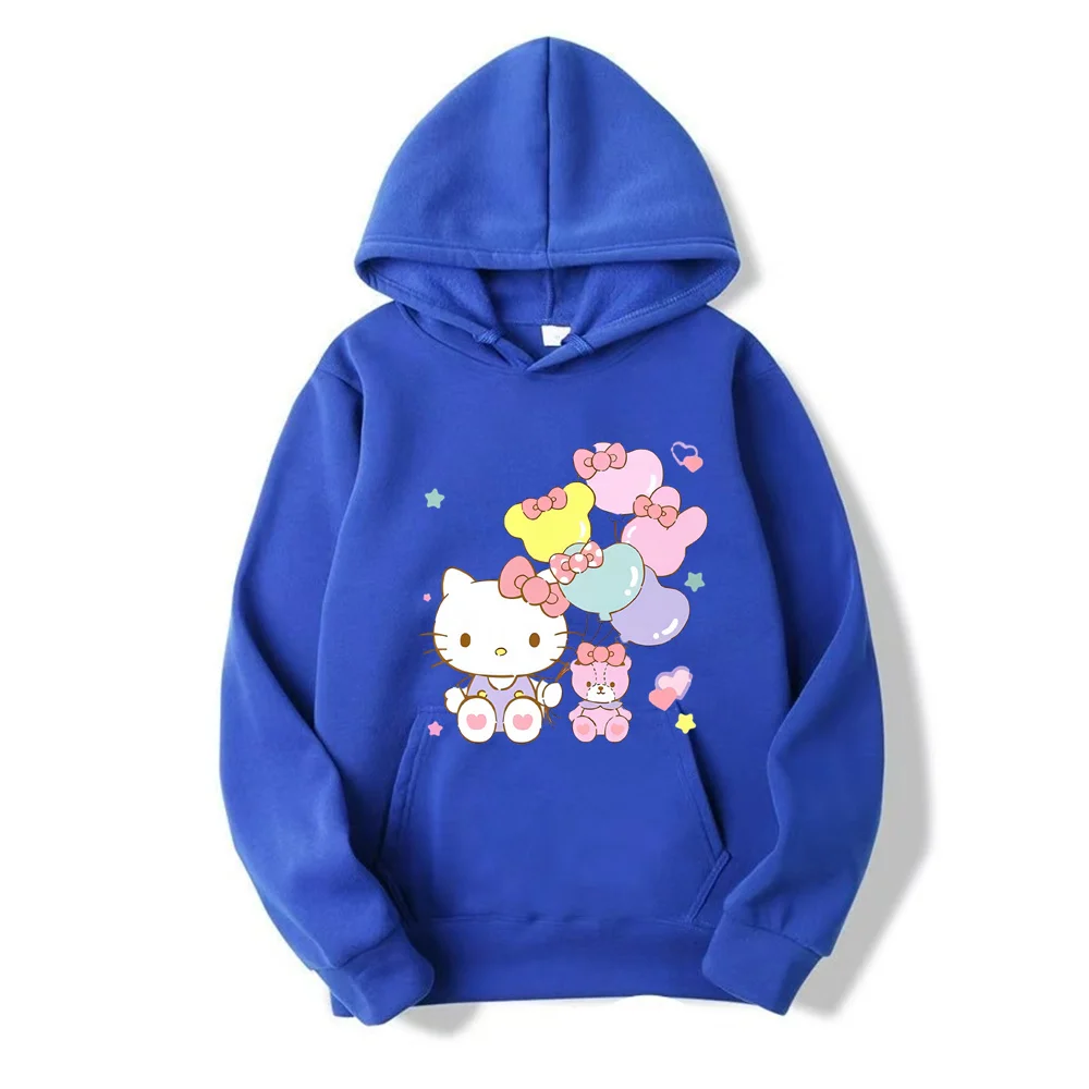 เสื้อมีฮู้ดลายการ์ตูนสาวหวานน่ารักๆยุค90มีฮู้ดการ์ตูน Hello Kitty Sanrio เสื้อสเวตเชิ้ตเสื้อวอร์มเสื้อผ้าฮิปฮอป